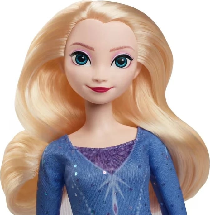 Kukull Elsa Disney Frozen, Mattel JBG53, me fustan të kaltër dhe patina akulli