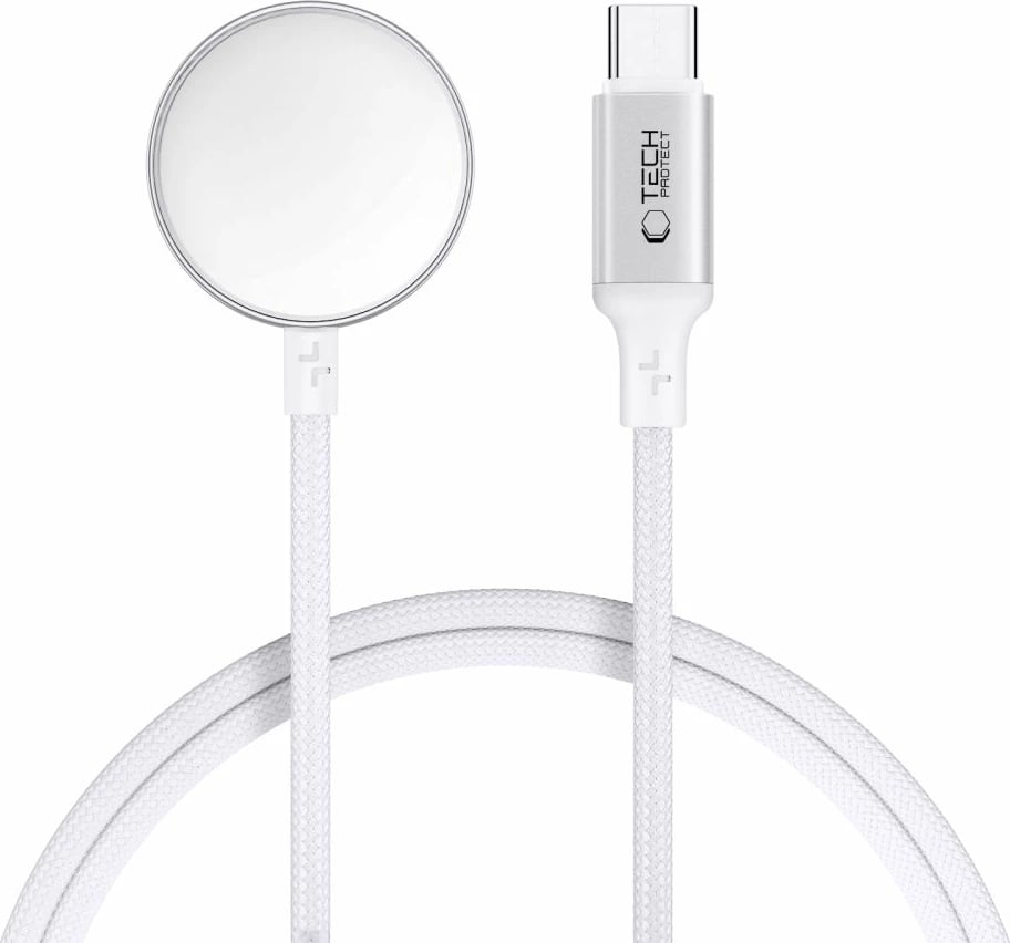 Karikues induktiv Tech-Protect UltraBoost MC02 për Apple Watch, USB-C, 1m, Bardhë
