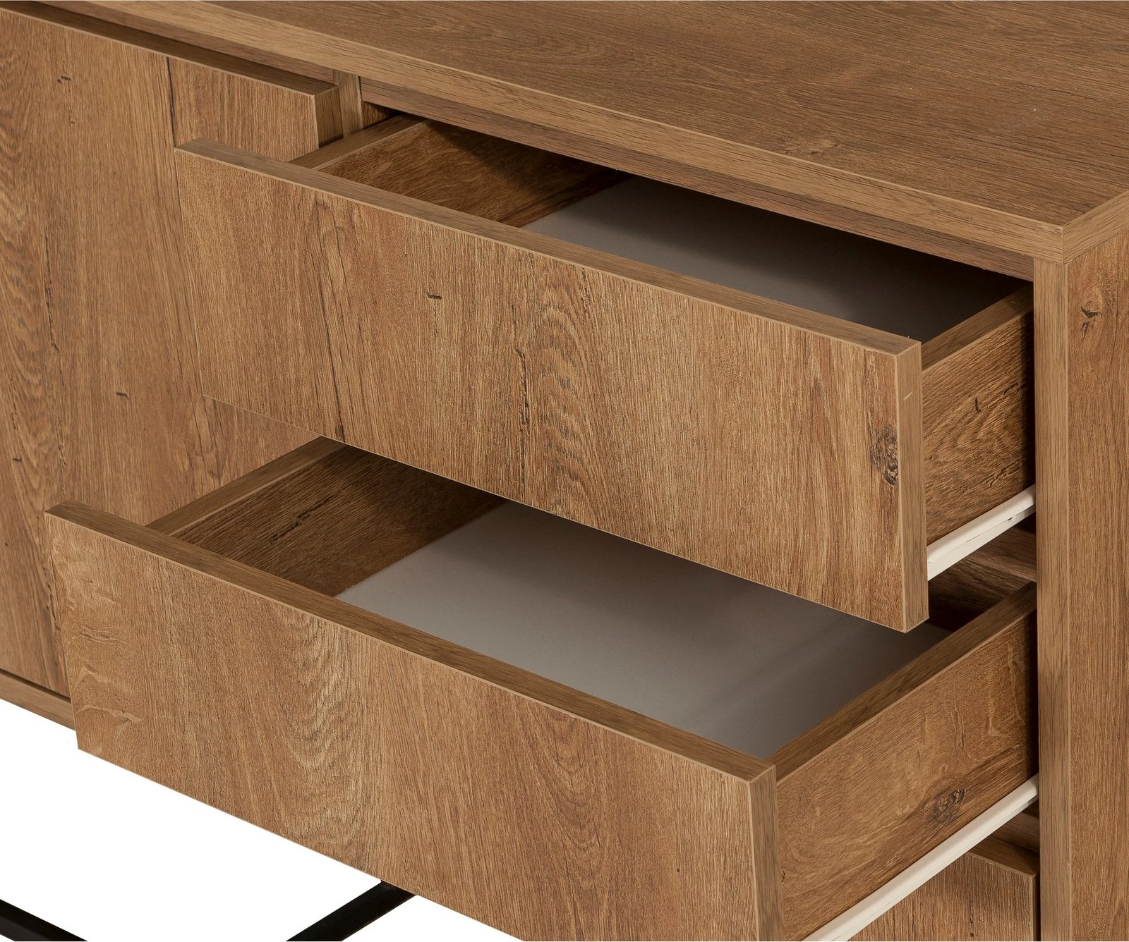 Set mobiljesh për dhomë dite, Skye Decor, Laxus Takım 4, ngjyrë arre dhe e zezë