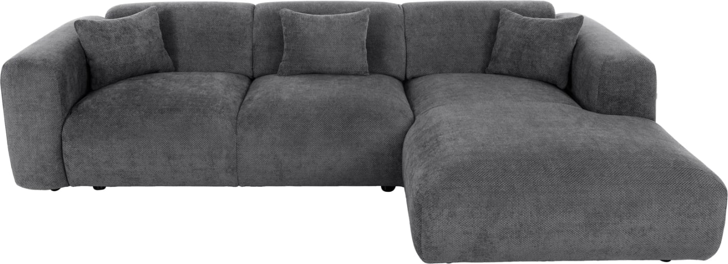 Divan qoshe BRICKEN FH3275.04R, pëlhurë antracit, 110-282x98-160x72H cm