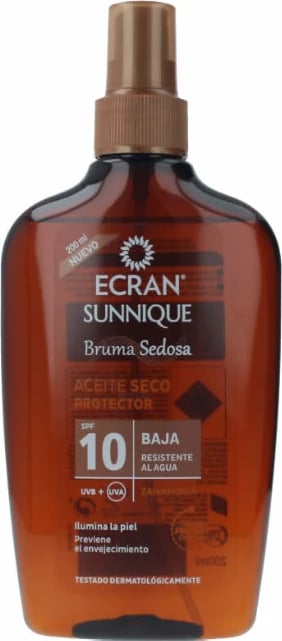 Vaj i thatë mbrojtës nga dielli Ecran Sunnique Silky Mist SPF10, 200ml uniseks