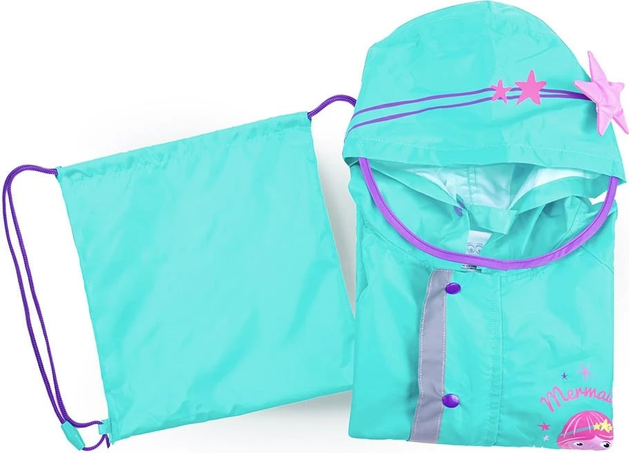 kombinezon shiu, Perletti, Mermaid, për vajza, madhësi S 90-105 cm, elemente reflektuese, polyester, turkeze