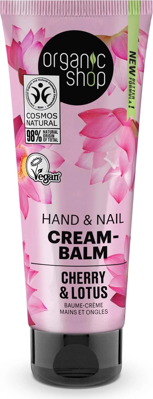 Krem-balsam për duar dhe thonj Organic Shop Cherry & Lotus uniseks 75ml