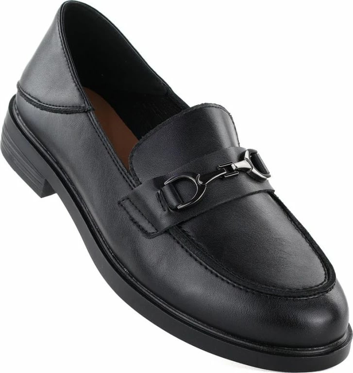 Mokasina lëkure për femra Vinceza 18117, të zeza