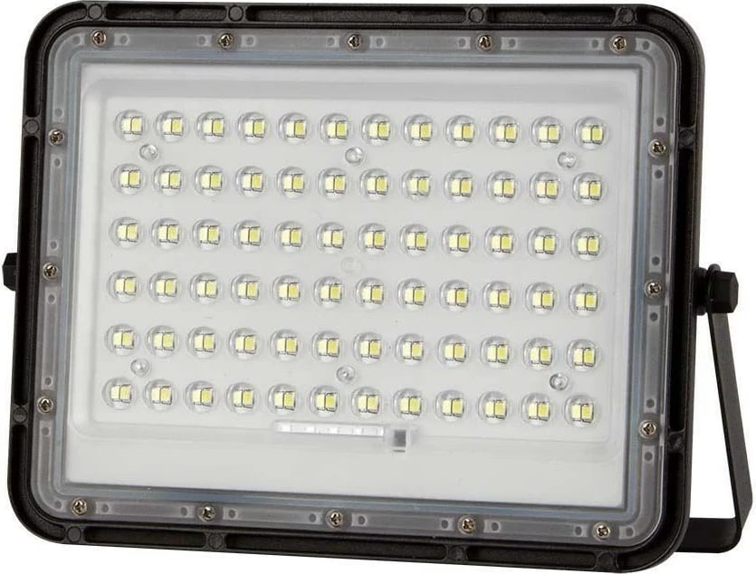 Projektor LED solar V-TAC VT-120W, 15W, 1200lm, me telekomandë, Timer, IP65, Alumini, i zi