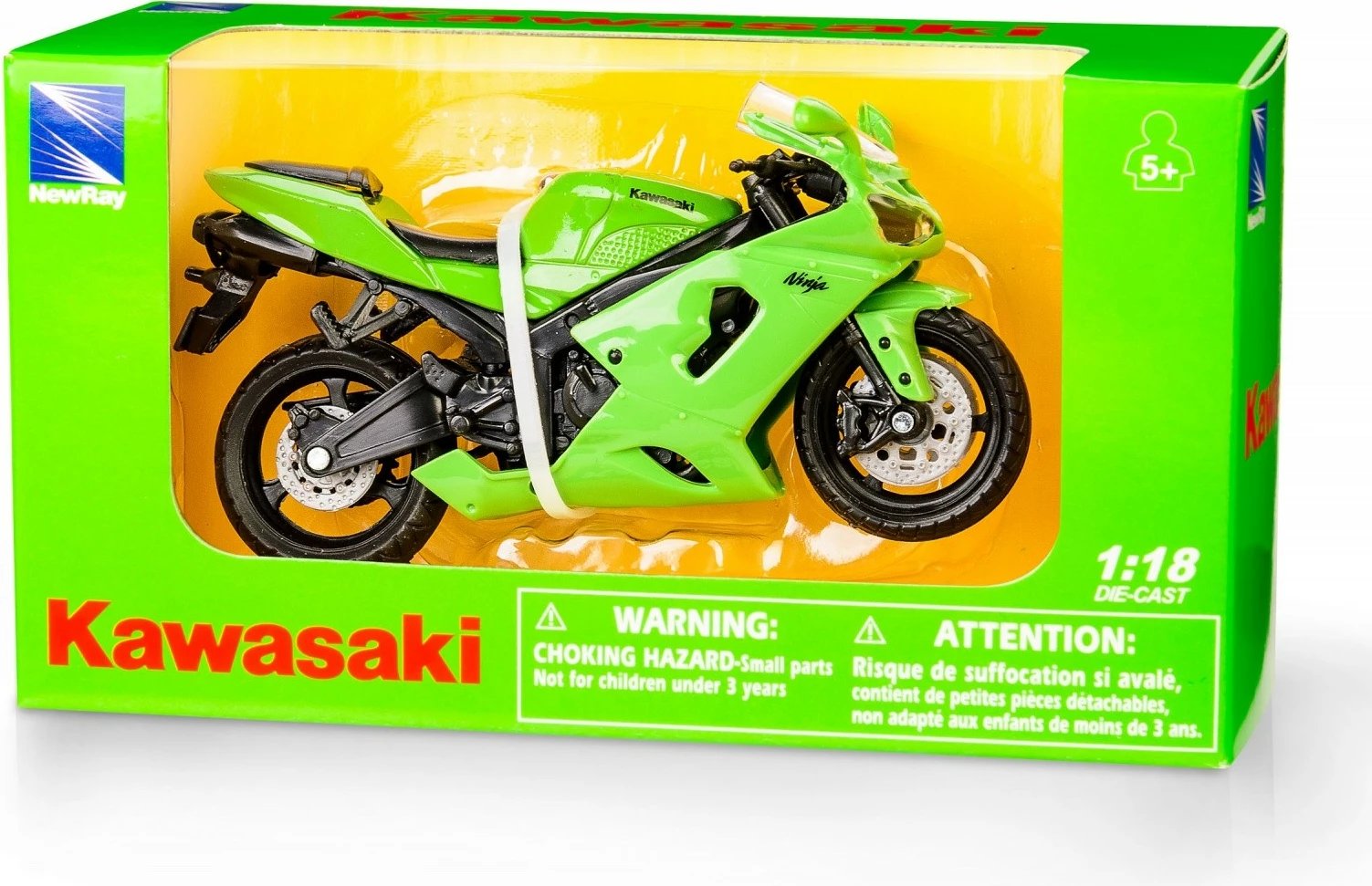 Model motor Kawasaki Ninja ZX-6RR Daffi 1:18, i gjelbër