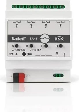 Aktuator kalues 4-kanalësh SATEL KNX-SA41, Bardhë