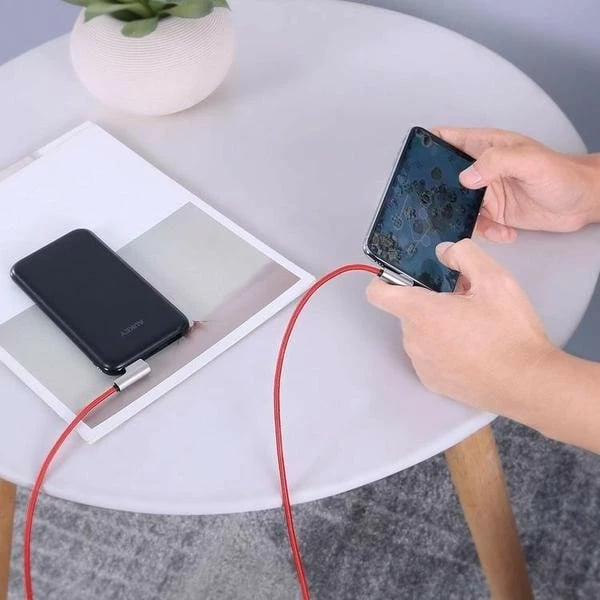 Kabllo AUKEY CB-AL01 Red OEM, Lightning në USB-A, 2m, kënd 90°, e kuqe