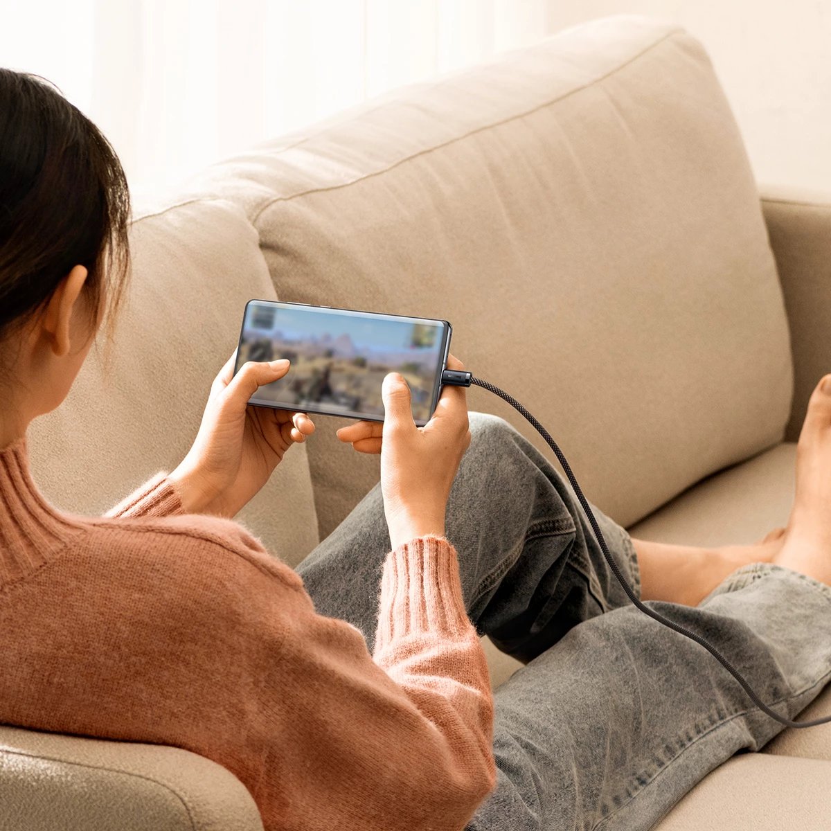 Kabllo USB Baseus Dynamic Series, 1m, USB-A në USB-C, 100W, Gri