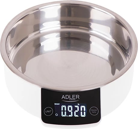 Peshore kuzhine, Adler AD 3166, kapacitet 5 kg, tas çelik inox 900 ml, ekran LCD me ndriçim, e bardhë