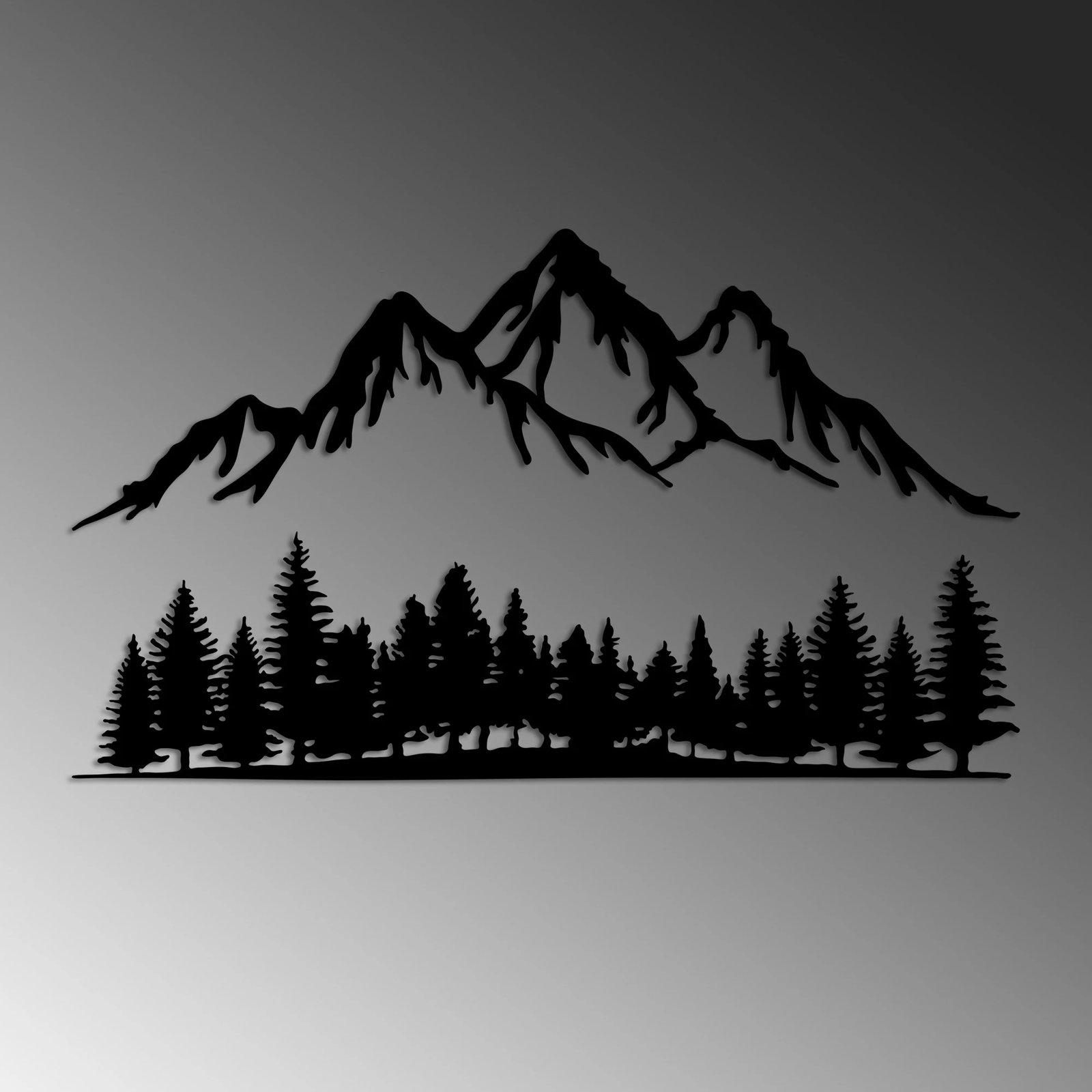 Aksesor dekorativ metalik për mur, Wallity, natyrë dhe male - 3