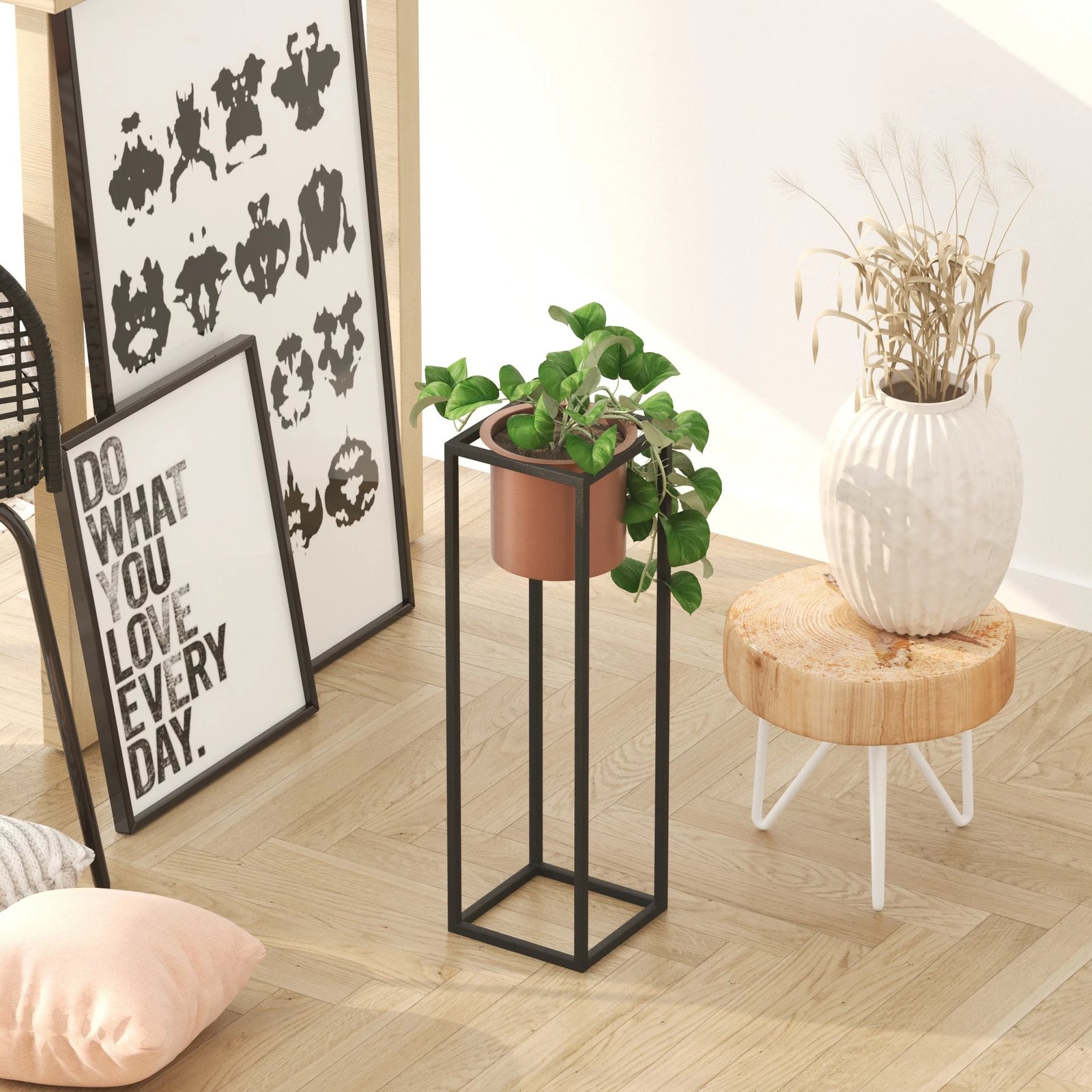 Vazo dekorative, ngjyrë e zezë dhe bakri, GED-023-B