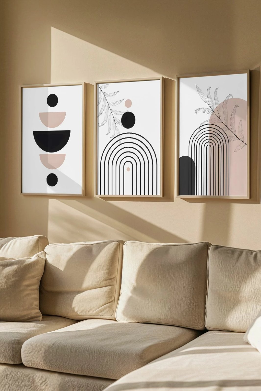 Pikturë dekorative me kornizë (3 copë), Wallity, Artvmodel12-Ahsap