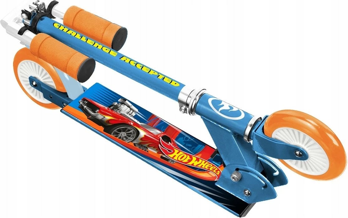 Trotinet me dy rrota Pulio Hot Wheels, i palosshëm, për djem, Blu/Portokalli