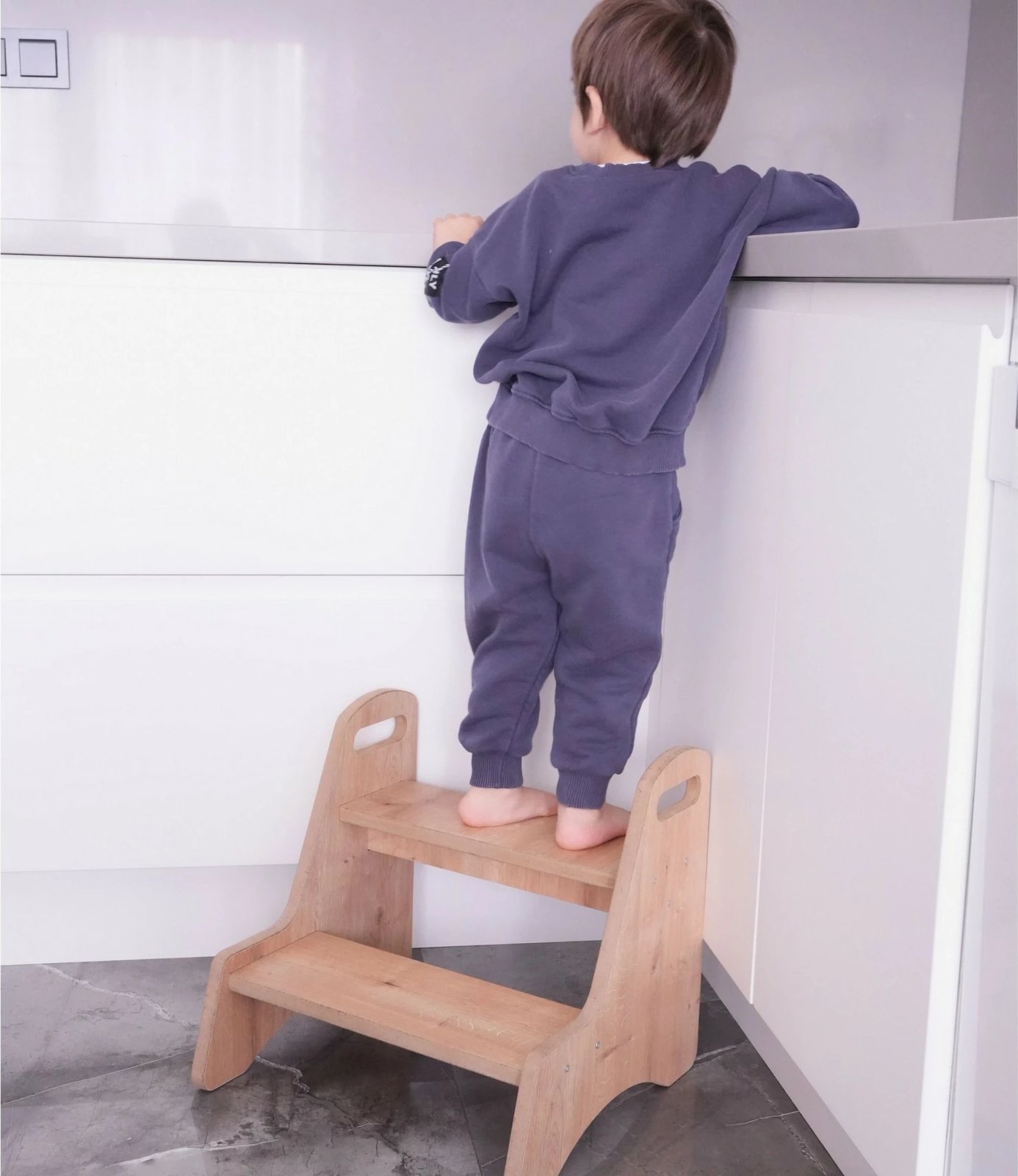 Stol për fëmijë me dy shkallë, ngjyrë kafe, Hanah Home, Steps