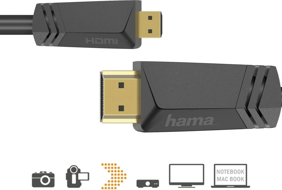 Kabllo HDMI-micro HDMI Hama 205016, 1.5m, e zezë