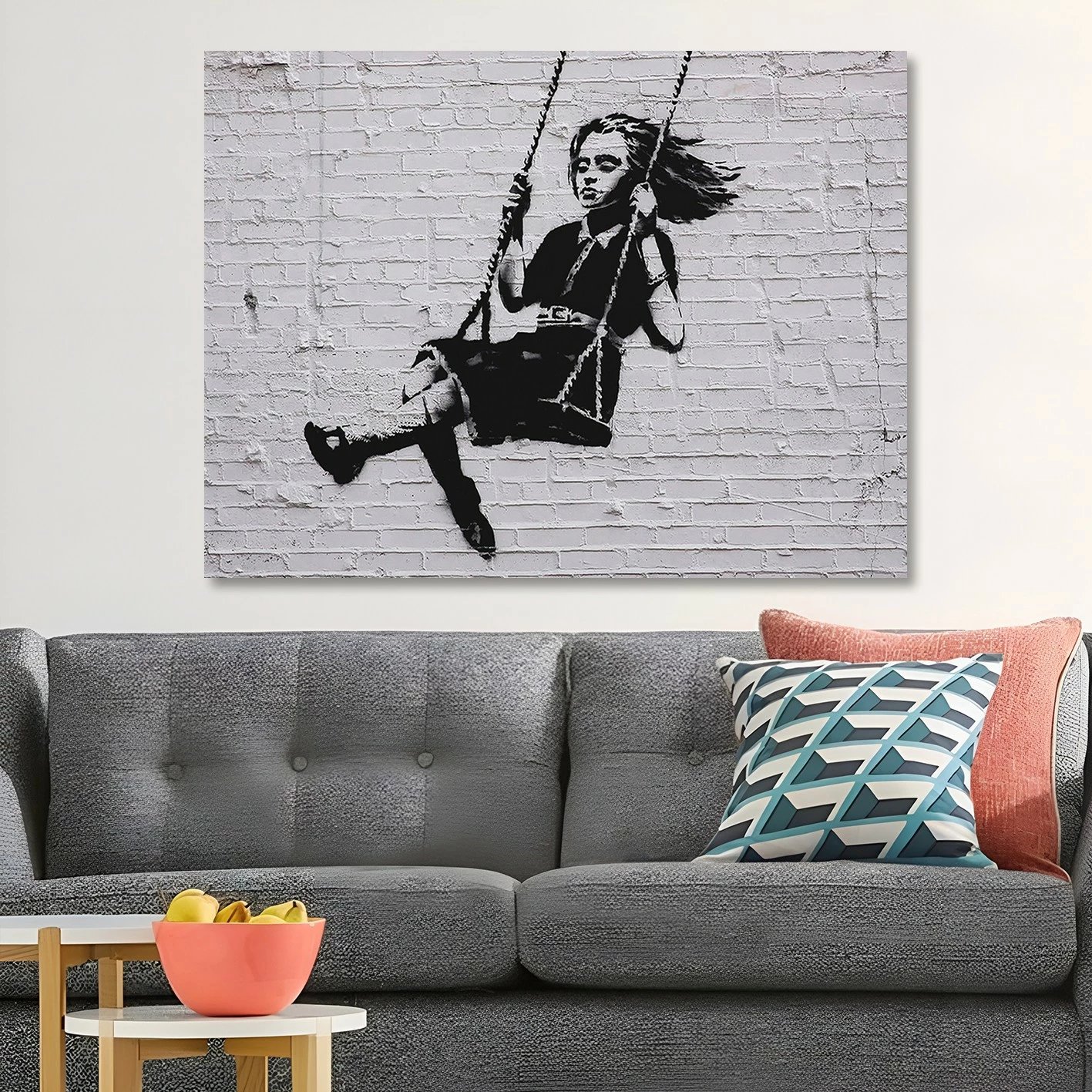Pikturë dekorative në kanavacë, Banksy, shumëngjyrëshe, KNV4550_70100, 70x100cm