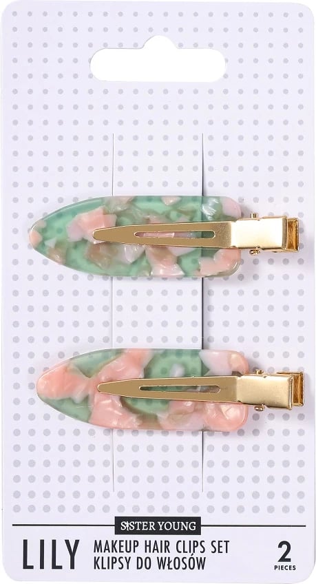 Kapëse flokësh për femra Sister Young Lily rozë dhe kafe 2 copë