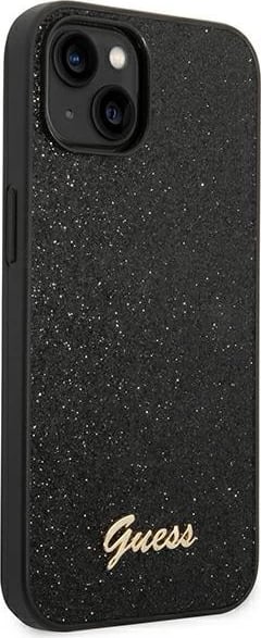 Mbështjellës Guess GUHCP14MHGGSHK për iPhone 14 Plus 6.7", i fortë, Glitter Script, i zi