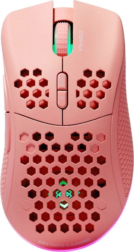 Maus wireless Deltaco Gaming RGB, rozë