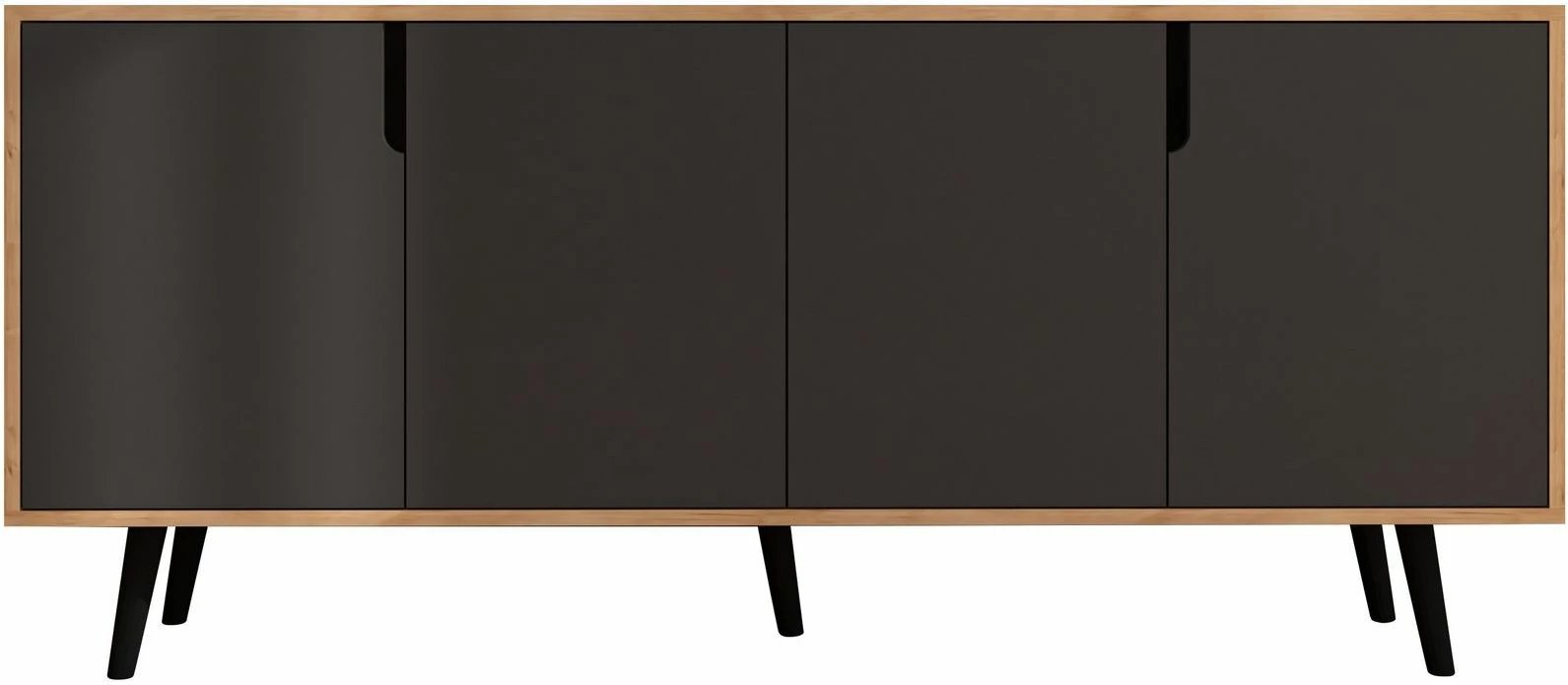 Konsolë moderne Skye Decor, Latina 180, ngjyrë lis safir dhe antracit