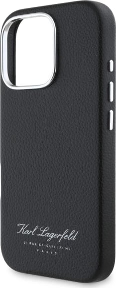 Mbështjellës Karl Lagerfeld Hotel RSG për iPhone 16 Pro Max, i zi