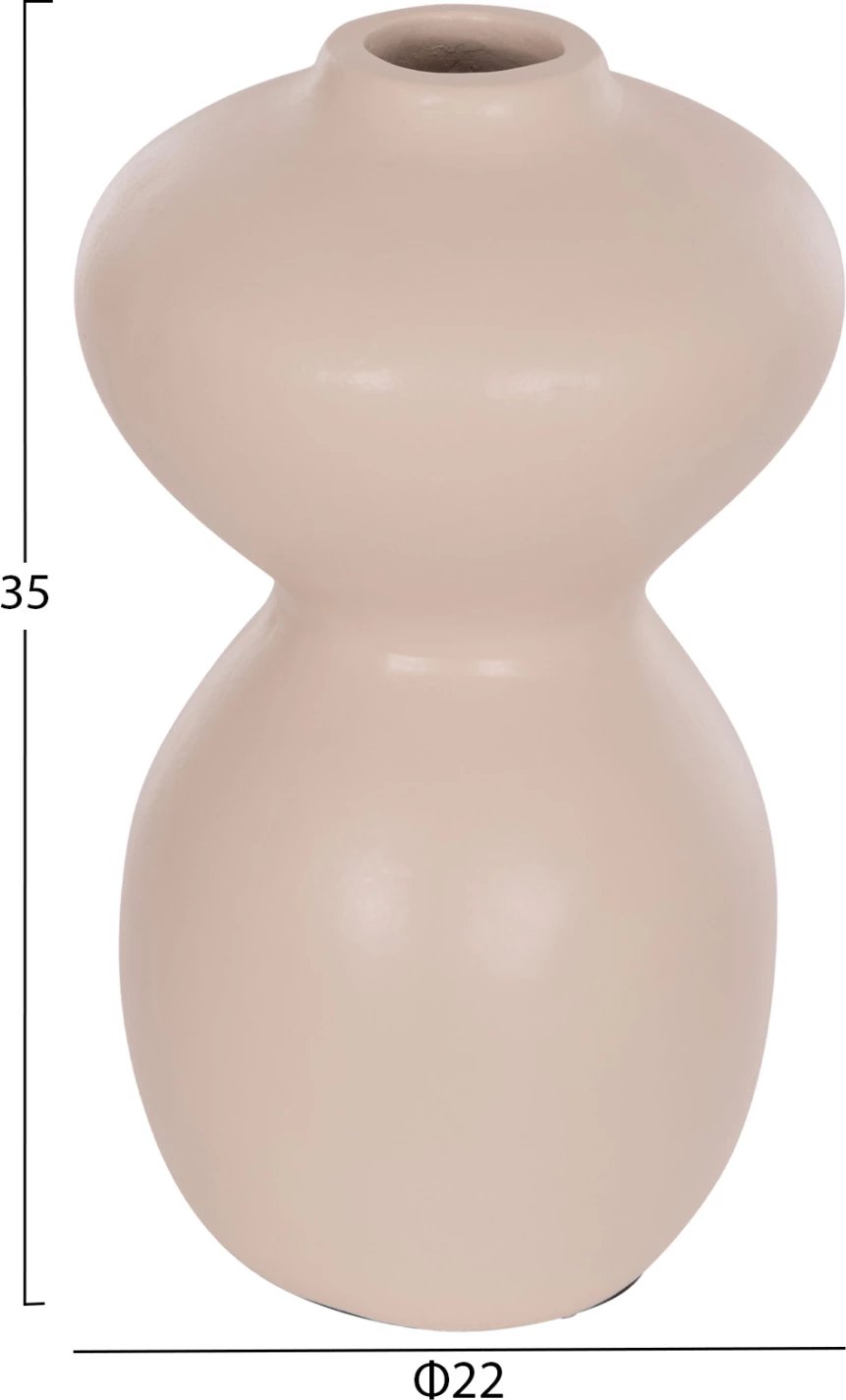 Vazo dekorative tavoline NELLY, terrakotë, ngjyrë krem e bardhë, FH4669.02, 22x35cm