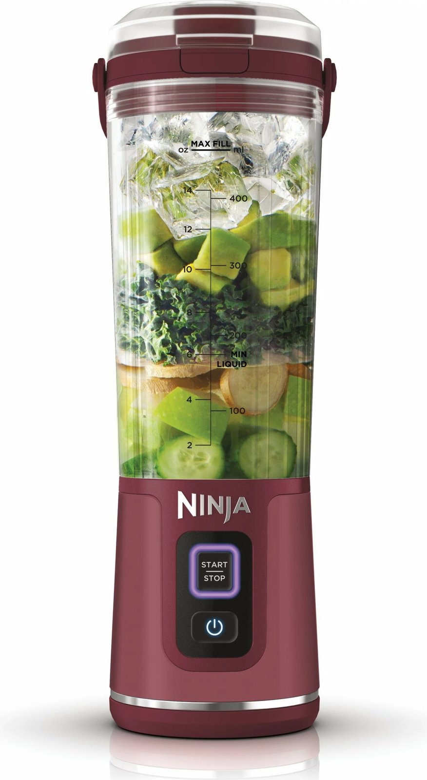 Blender portativ Ninja BC151EUCR, 532ml, 6 tehë, USB Type-C, kuq