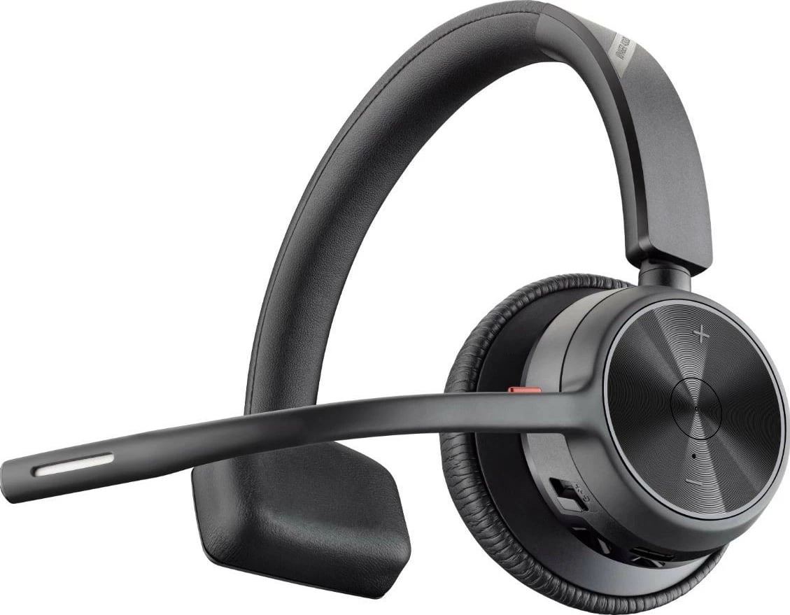 Kufje mono POLY Voyager 4310-MS-Teams me Bluetooth, USB-C, bazë karikimi, e zezë