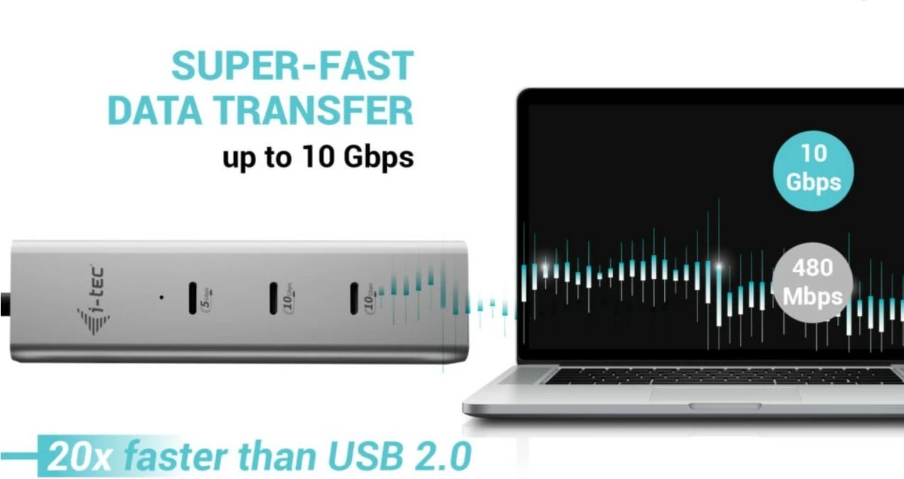 HUB USB-C i-tec C31HUBMETAL8KPDPRO, 5 porta, video 8K, Power Delivery 85W, Argjend