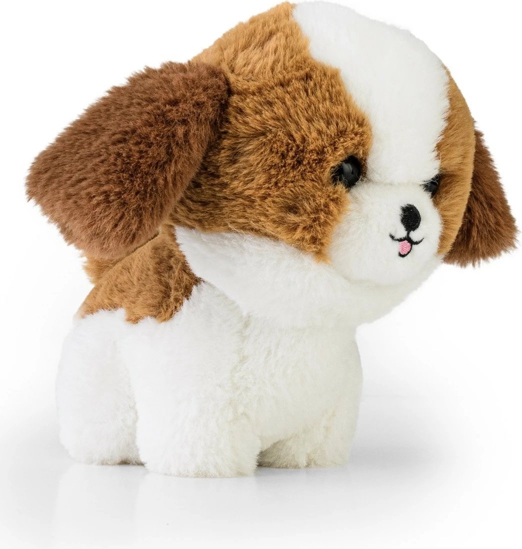 Lodër pelushi qen Teddy Pets Daffi Shih Tzu, 19cm, kafe/bardhë