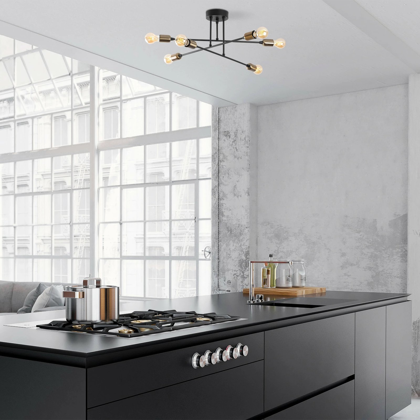 Llambë tavani Opviq, Fleur - 1501, ngjyrë e zezë