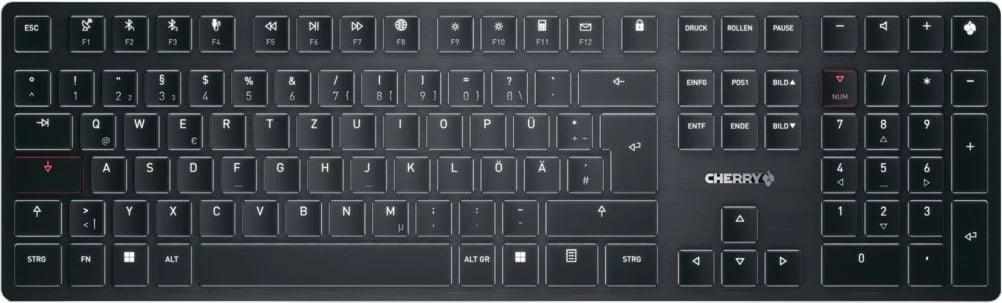 Tastierë mekanike Cherry KW X ULP, LED, QWERTZ, me kabllo & wireless, e zezë