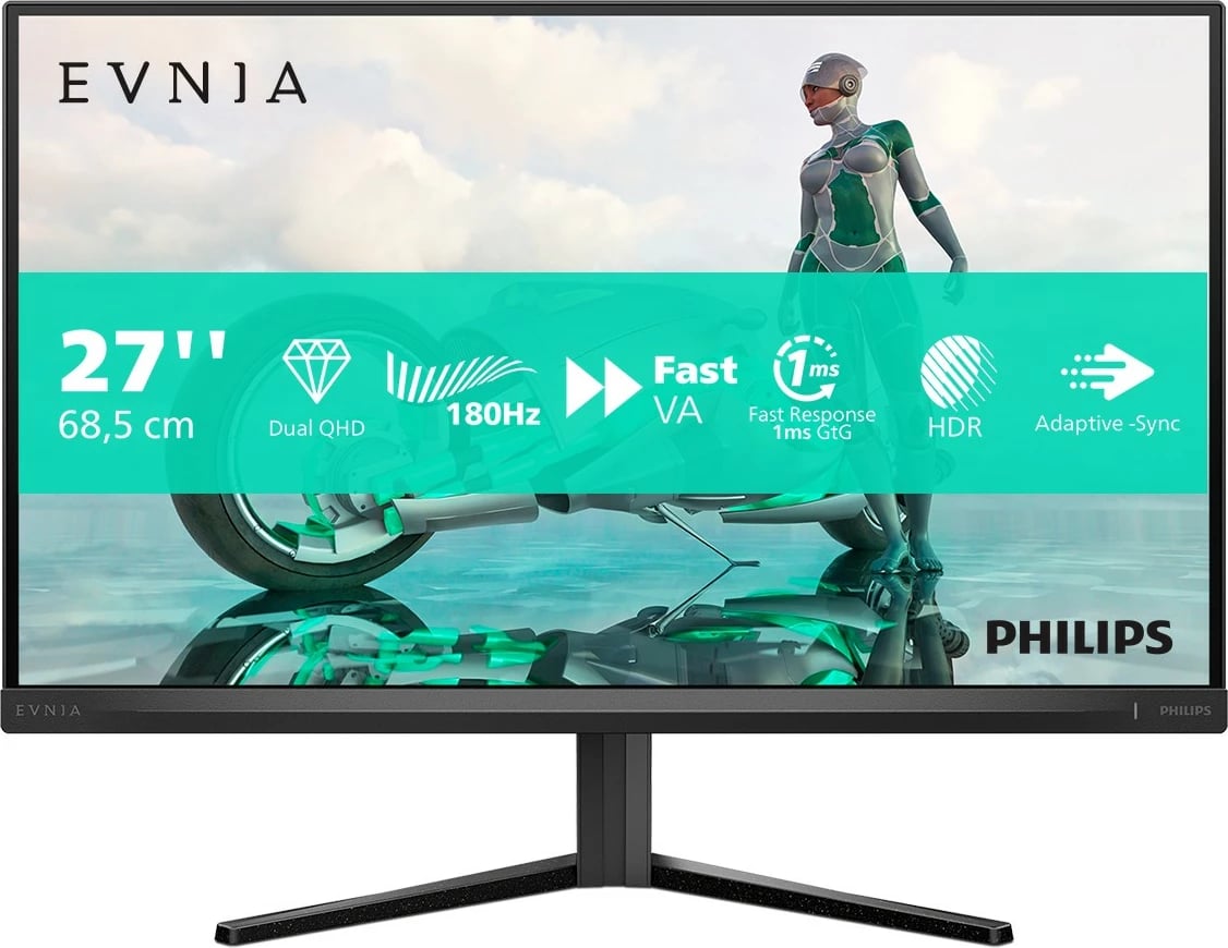 Monitor Philips Evnia 27M2N3500NL, 27", Quad HD, 1ms, 180Hz, gri
