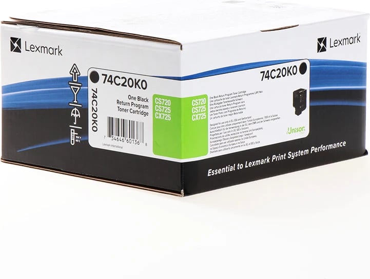 Toner Lexmark 74C20K0, kapacitet standard 3000 faqe, i zi