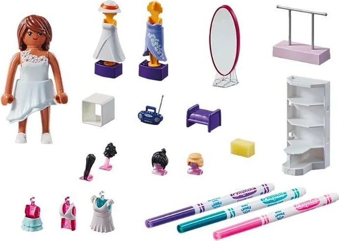 Set loje Playmobil Color Design 71373 me figurina dhe aksesorë për ngjyrosje