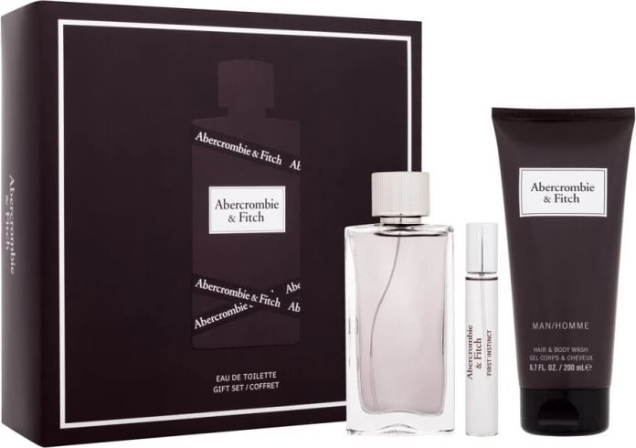 Set Eau de Toilette për meshkuj Abercrombie & Fitch First Instinct Man, 100ml + 15ml + 200ml