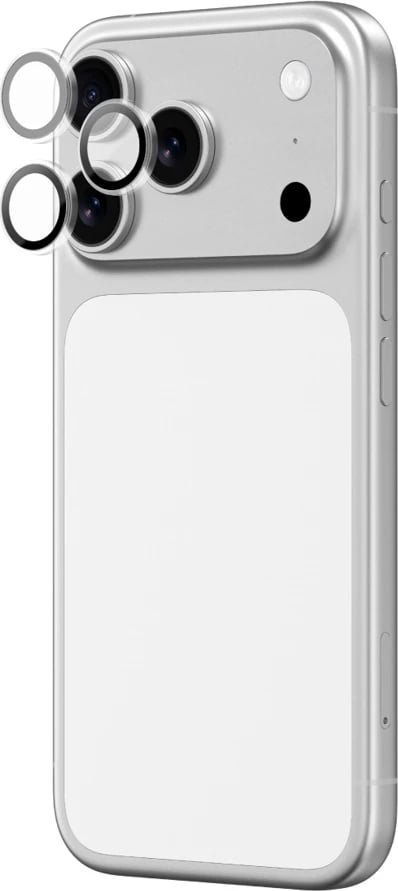 Mbrojtës xhami për kamera AmazingThing Lens Glass për iPhone 17 Pro / Pro Max, kornizë alumini, zi