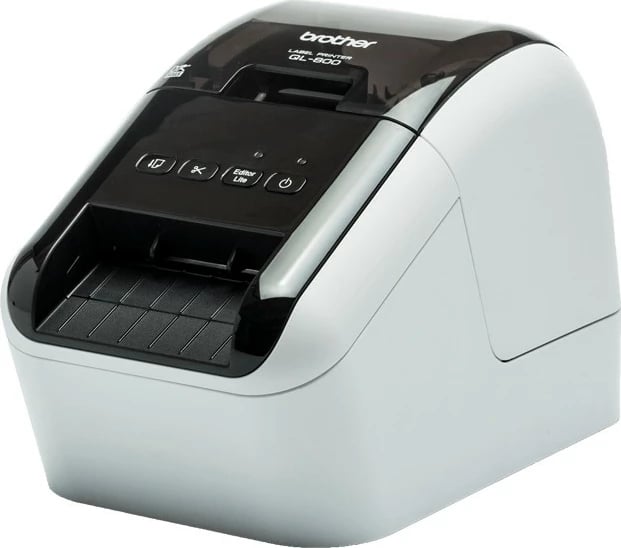 Printer etiketash Brother QL-800, 300x600 DPI, lidhje me kabllo, zi/gri Printer etiketash Brother QL-800, 300x600 DPI, lidhje me kabllo, zi/gri