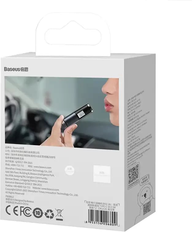 Alkoolmetër elektronik Baseus CRCX-01 me ekran LCD, i zi