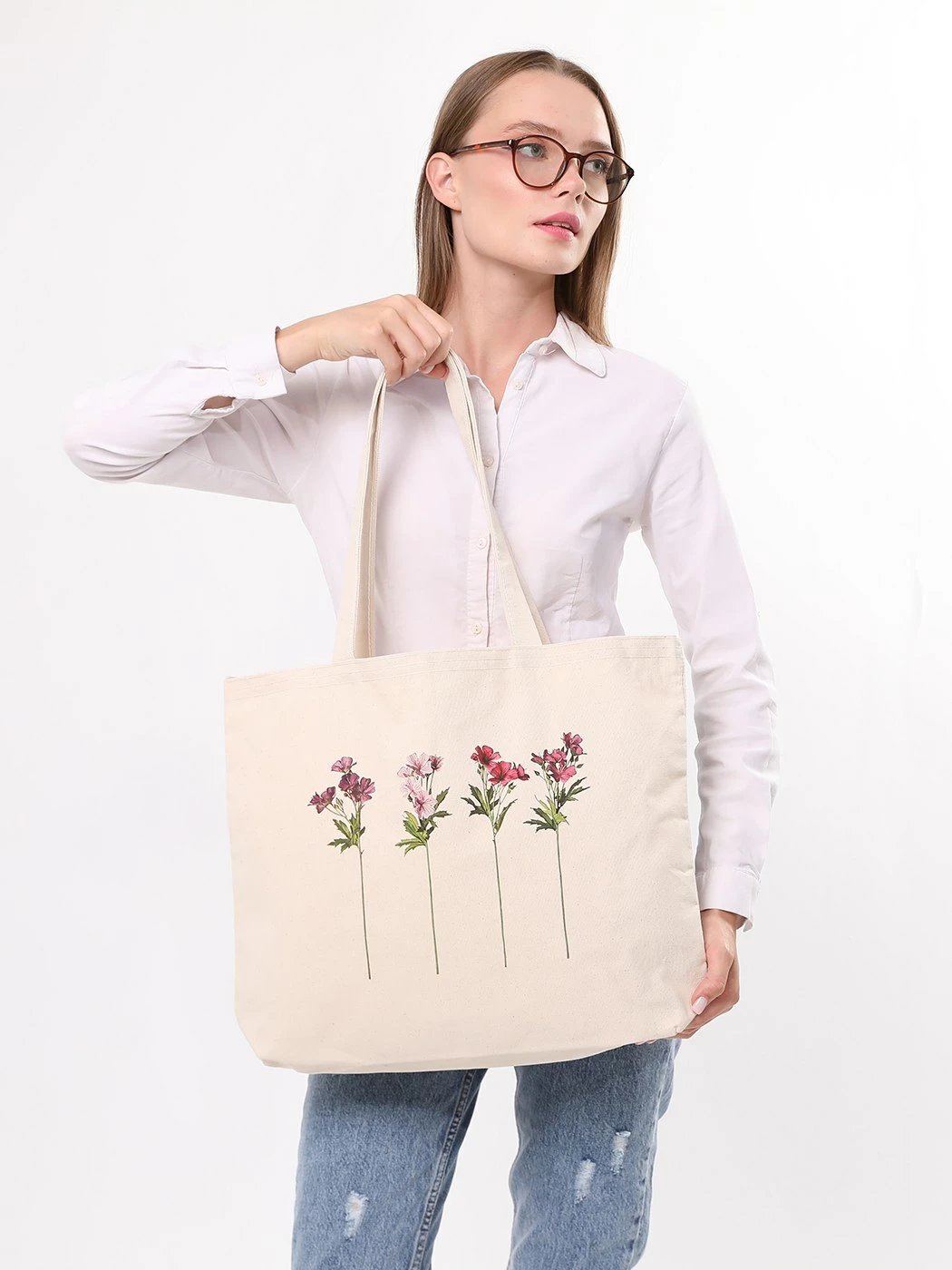 Çantë tote Zoozie Bags, krem, 1685