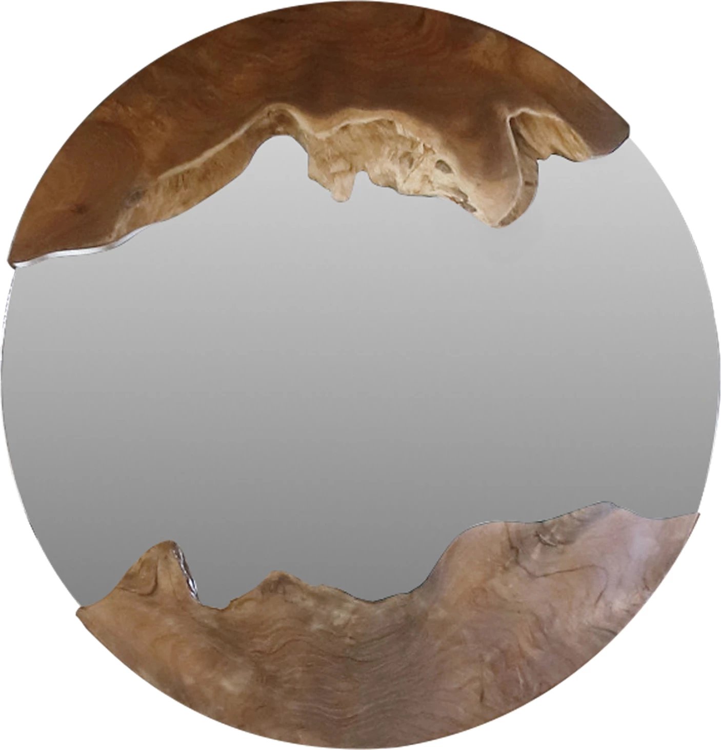 Pasqyrë rrethore, dru TEAK, ngjyrë natyrale, FH99360, Φ60x5 cm