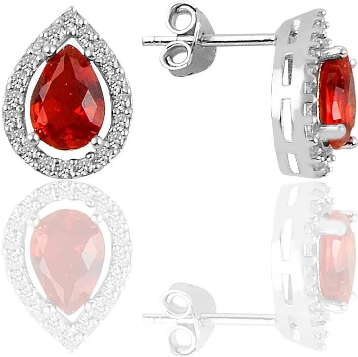 Vathë argjendi me gur të kuq, Jumeon, 11006KIRMIZI