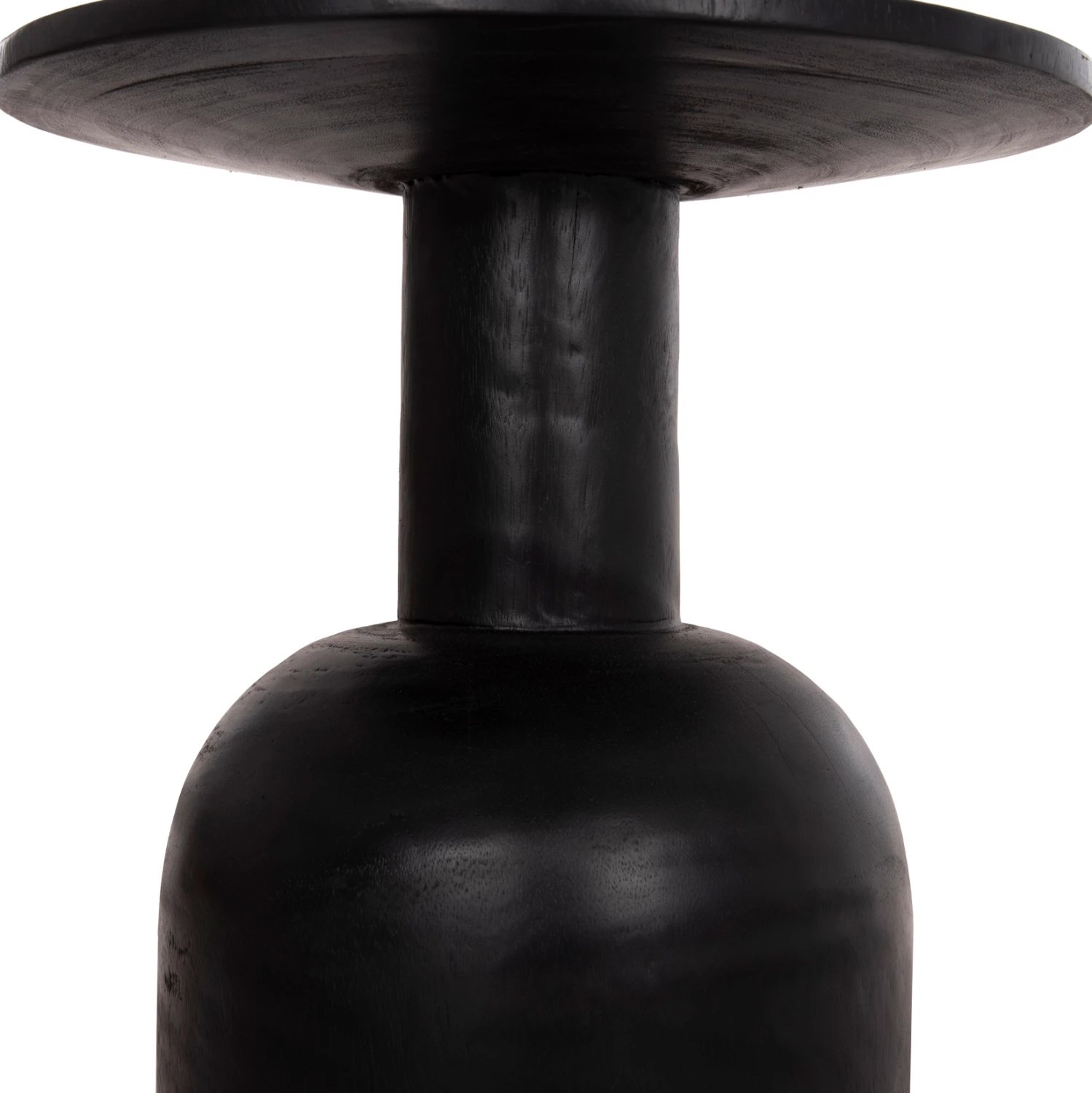 Tavolinë anësore e rrumbullakët PUMBE, dru suar i zi, FH9891.12, 40x50cm