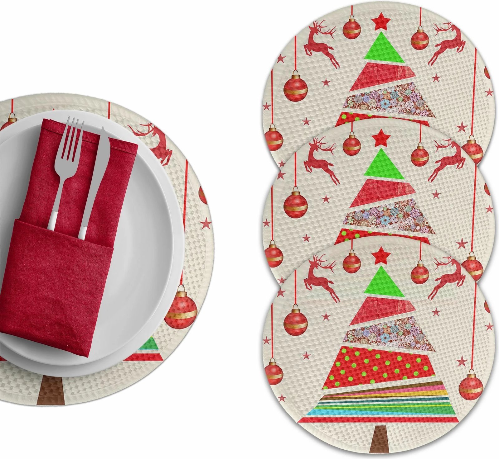 Set nënshtrues tavoline Hermia Concept, shumëngjyrësh, 4 copë, 37cm