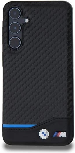 Mbështjellës BMW Leather Carbon për Samsung Galaxy A55, i zi