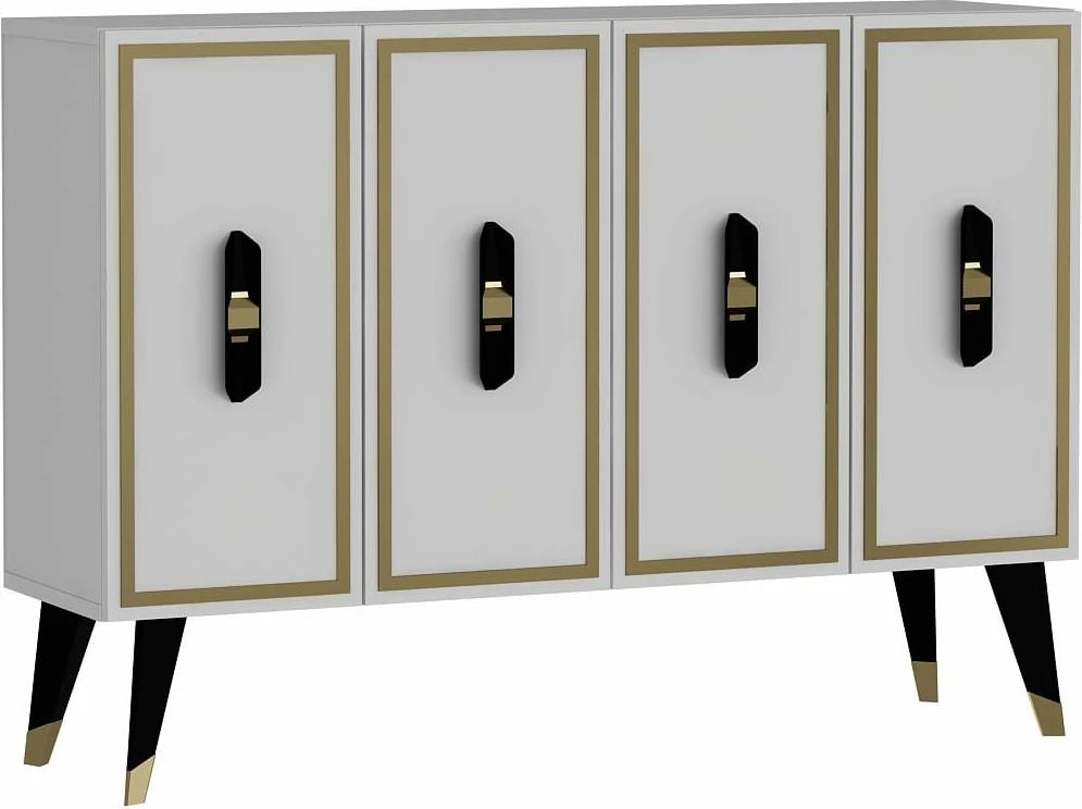 Konsol Skye Decor, e bardhë, e zezë, ari, 8171KM-32