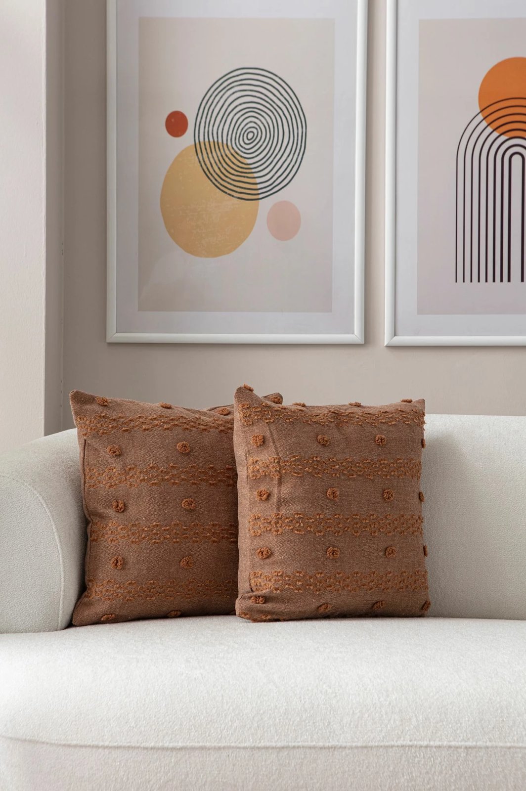 Set mbulesash jastëku (2 copë), ngjyrë kafe, Evila Originals, Tuffet v5 Set mbulesash jastëku (2 copë), ngjyrë kafe, Evila Originals, Tuffet v5