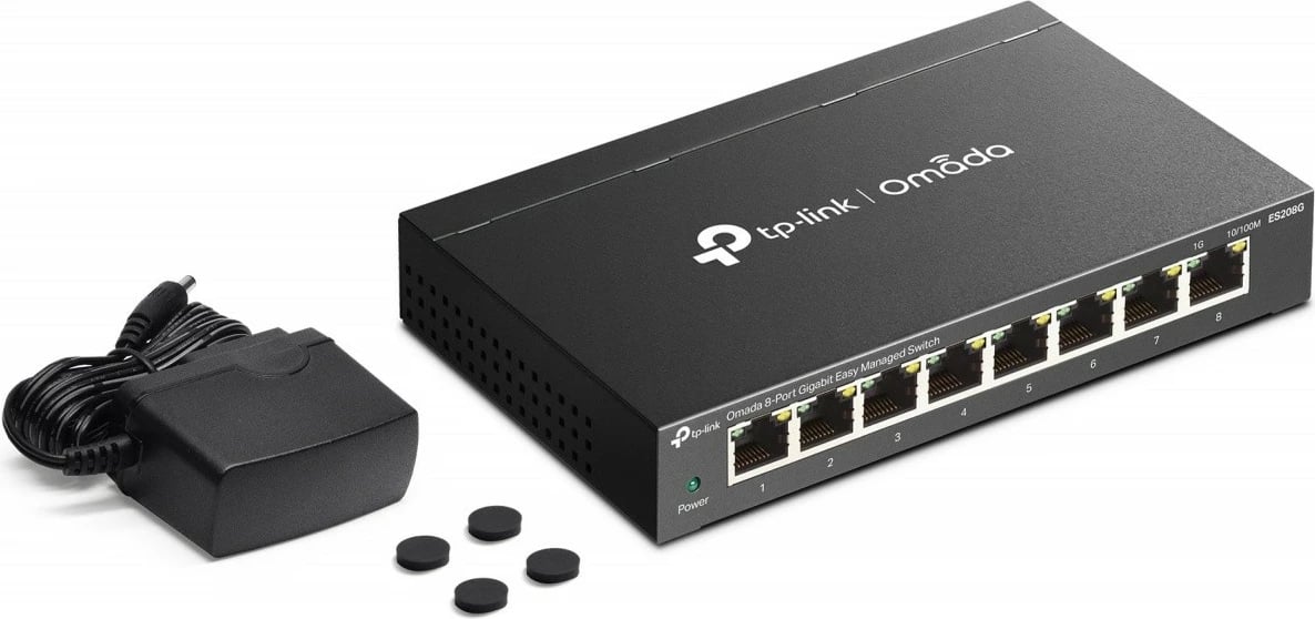 Switch i menaxhuar TP-LINK Omada ES208G, 8 porta Gigabit, kasë metalike