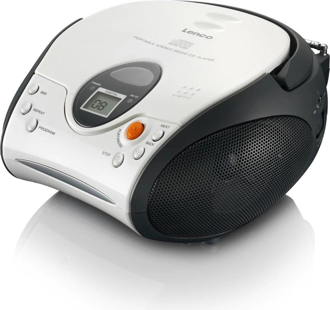 Altoparlant portativ Lenco SCD-24, MP3, FM, bardhë/zi
